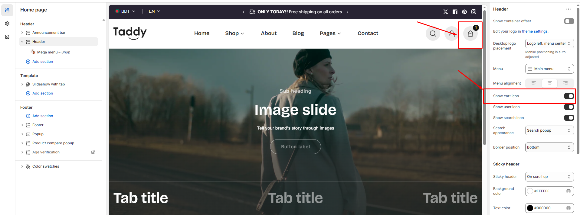 Disable the website's cart drawer. - gloryio.com